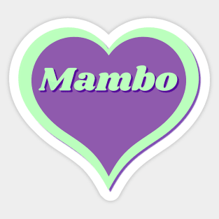 Mambo Heart in turquoise blue and purple colors for dancers. Sticker